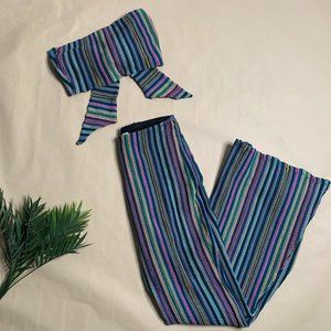 Fashion Nova crochet Knit Bandeau and Pants Set - Size Medium